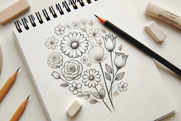 flower drawing easy and beautiful